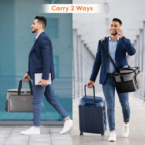 Image of Lifewit Medium Lunch Bag Insulated Lunch Box Soft Cooler Cooling Tote for Adult Men Women, Gray 48-Can (33L)
