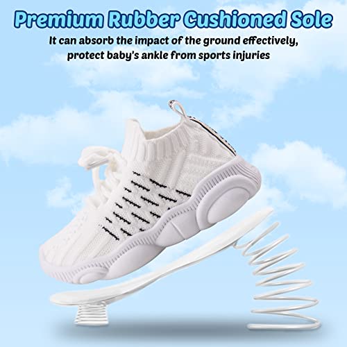 Charrost XXBR-86631 Baby Walking Shoes First Walker Toddler Infant Little Girls Boys Slip-On Wide Chubby Feet Summer Non-Slip Soft Rubber Sole Cute Crib Knit Socks Sneakers Size 5 thumb #4