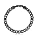 U7 Classic Cuban Link Bracelet Men 7MM Wide Black Gun Plated Hand Chain Jewelry