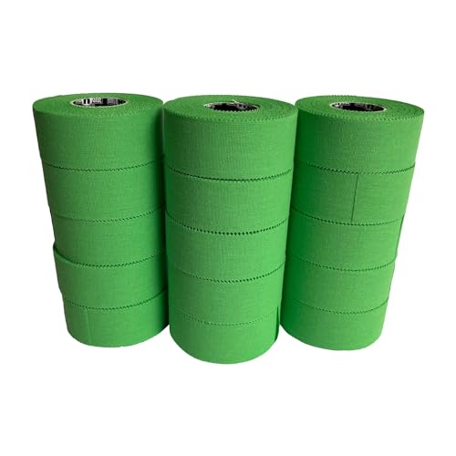 Image of Ringside 1 inch Athletic Trainers Tape, 15 Rolls, Adhesive Cotton, Green