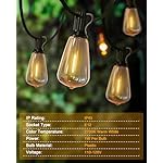 Outdoor String Lights Waterproof, 50FT Patio Lights with 26 ST38 Edison Bulbs (1 Sqare), Outside Hanging Decorative Lights for Porch, Blacony, Blackyard, Bistro, Garden, 2700K - Image 3