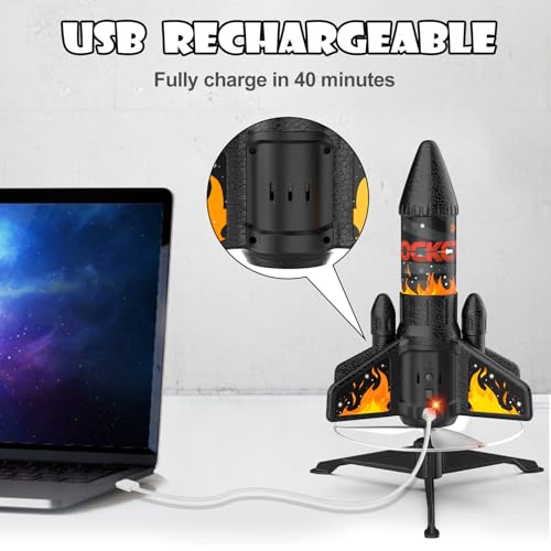 image for Ovaasy Rocket Launcher for Kids, 200 ft Self Launching Motorized Rocke