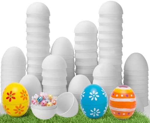 Motionchic 25 Pcs Paintable Easter Paper Mache Eggs DIY Blank Pap...