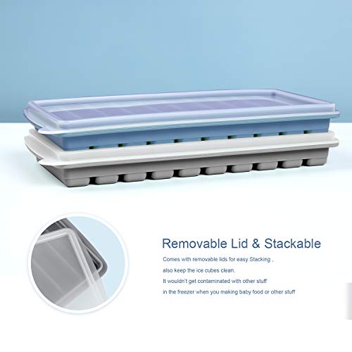 Ice Cube Tray With Lids 2 Pack, Stick Cube Trays With Easy Push And Pop Out Material, Ideal For Sports And Water Bottles #TOP4