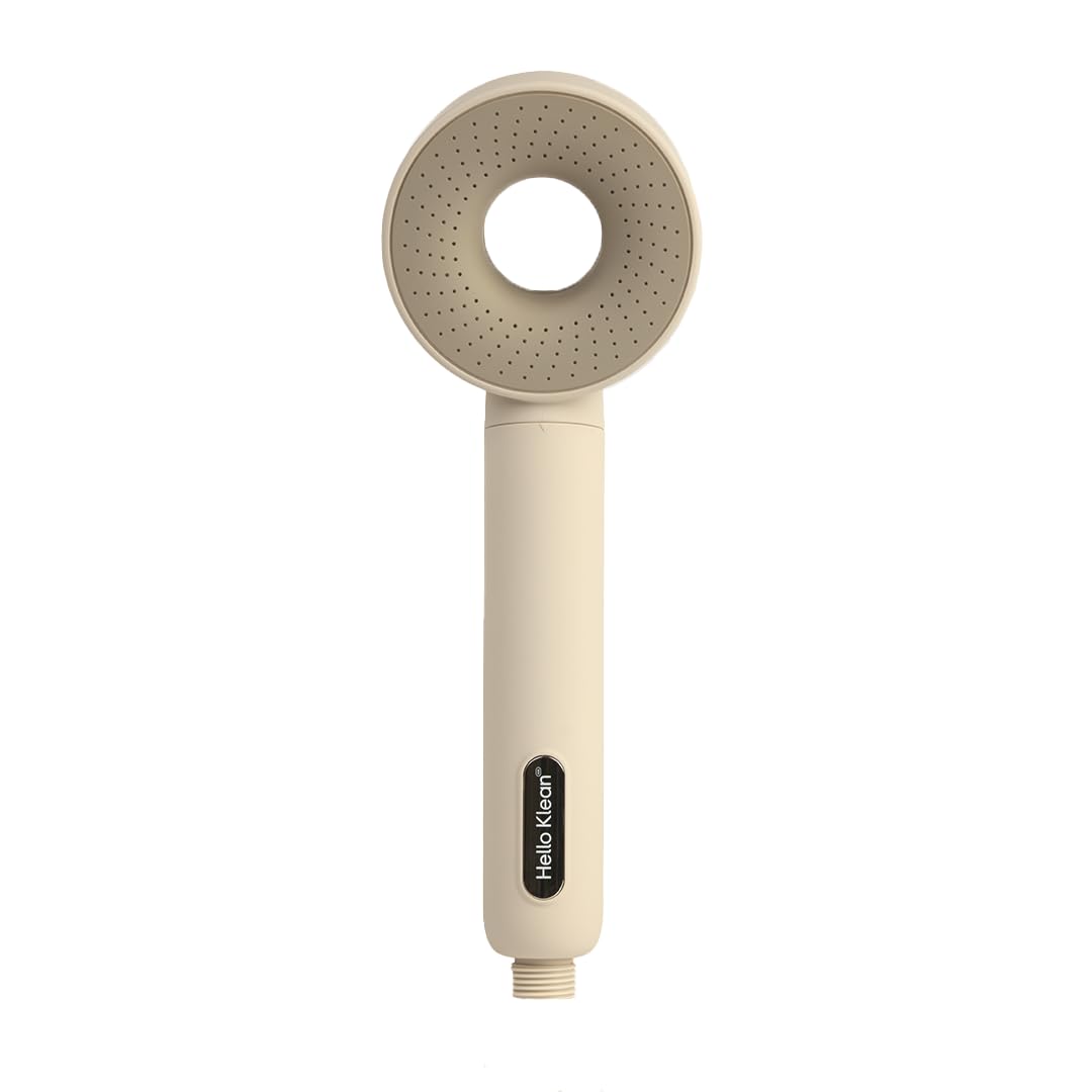 Hello Klean Soffione Doccia Beige – Filtra metalli indesiderati, cloro e impurità presenti nell’acqua – Migliora la qualità di pelle e capelli