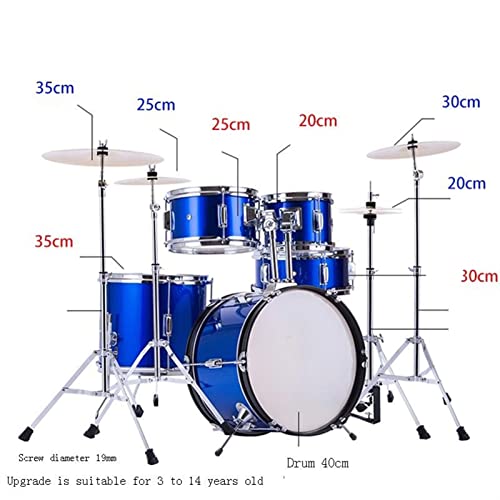 Batteria per adulti – Kit completo di percussioni con bacchette e trono, ideale per apprendimento e pratica