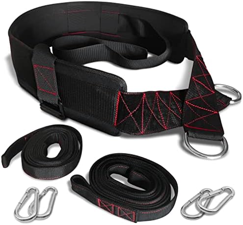 THEFITGUY Sled Pulling Belt, Adjustable Closure, 2 Straps & 4 Hooks - for Multidirectional Resistance Training, Strength and Agility