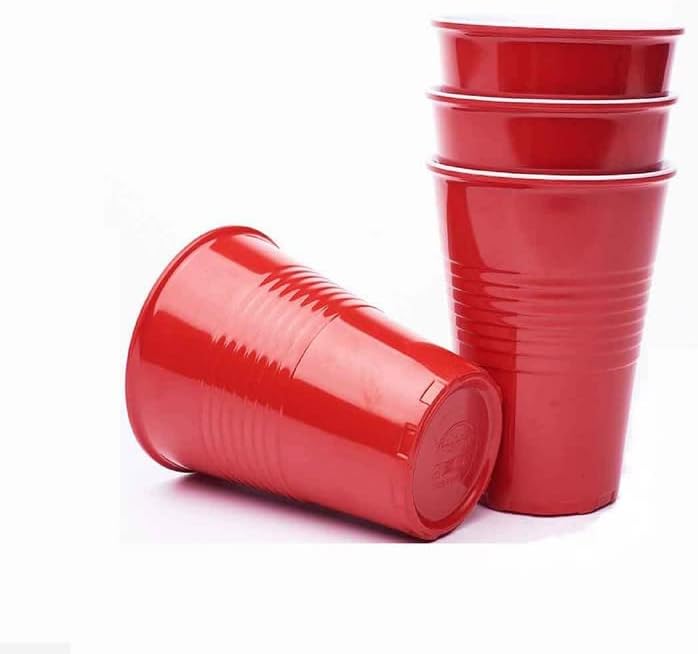 Beer Pong Glass/Drinking Glasses for Christmas Diwali New Year Wedding Halloween and Bachelor Party Supplies (Red) (Pack of 20 Pcs)