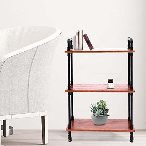 3 Tier Wooden Storage Shelf, Vintage Bookcase Easy Assembly Tower Free Standing Shelving Unit Heavy Duty Shelves Rack Organizer Bookshelf Plant Shoe Stand For Bathroom, Living Room, Kitchen (3-Tier) #TOP5