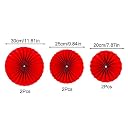 Wanna Party Red Hanging Paper Fan, Hanging Round Paper Fans for Weddings, Birthdays, Christmas, Baby Showers, Classroom, Events Party Supplies Decorations gallery image