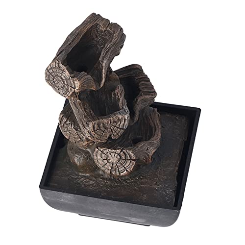 Fonte de mesa Fonte de meditação cascata de 4 níveis, fonte de resina interna com luz LED colorida p
