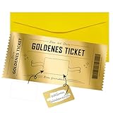 KAOTPO Gutschein zum selber ausfüllen mit Rubbellos, Goldenes Ticket mit Rubbelkarten zum selber beschriften, Geschenke für Frauen, Reisegutschein (1 Stück, Einlösecoupons)