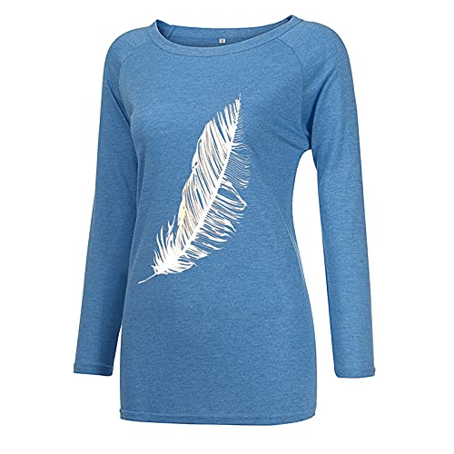 Tops voor vrouwen, overhemden voor vrouwen, herfst mode casual bedrukt ronde hals lange mouwen T-shirt tops… - Image 5