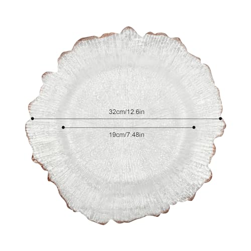 Set de 25 Platos Cargadores Transparentes Oro Rosa 12.6 pulg miniatura 4