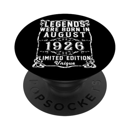 Cumpleaños Agosto 1926 Edición Limitada Regalo Legend August PopSockets PopGrip Intercambiable