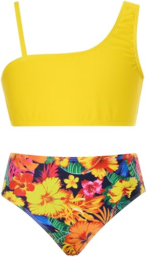 Image of RAISEVERN Girls Swimsuit 3 Piece Bathing Suits Cute Swimwear for 5-12 Years