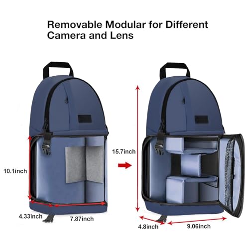Bolso cámara MOSISO tipo sling, azul acero miniatura 6