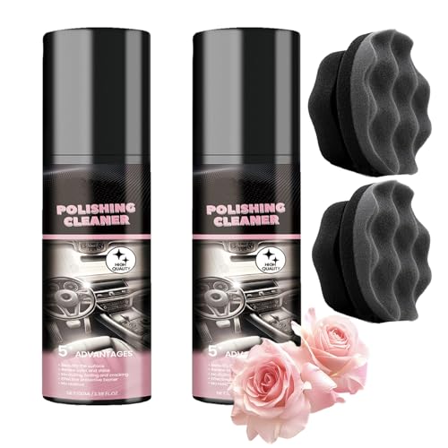 Nicetopu Polishing Cleaner, 2025 New Car Interior Cleaner, 100ml Polishing Cleaner, Waterless Spray Wax - Car Protectant Spray, Vehicle Interior Polish (2*Pcs)