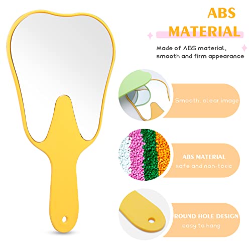 ANNWAH Cute Tooth Shaped Mirror - Hand Mirrors with Handle Makeup Mirror for Women Kids Hand Mirrors Dental Mirror Handheld Lightweight and Smooth - Thumbnail 3