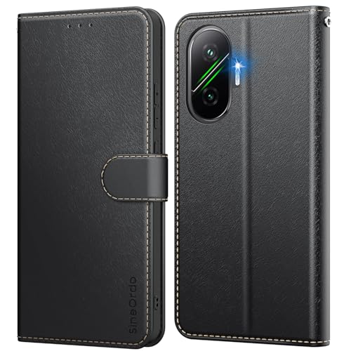 SineOrdo Handyhülle für Xiaomi Poco F7 5G Hülle,Premium Leder Klapphülle Flip [Kartenfach] [Ständer] Wallet Hülle Schutzhülle Xiaomi Poco F7 5G Klappbar Tasche - Schwarz