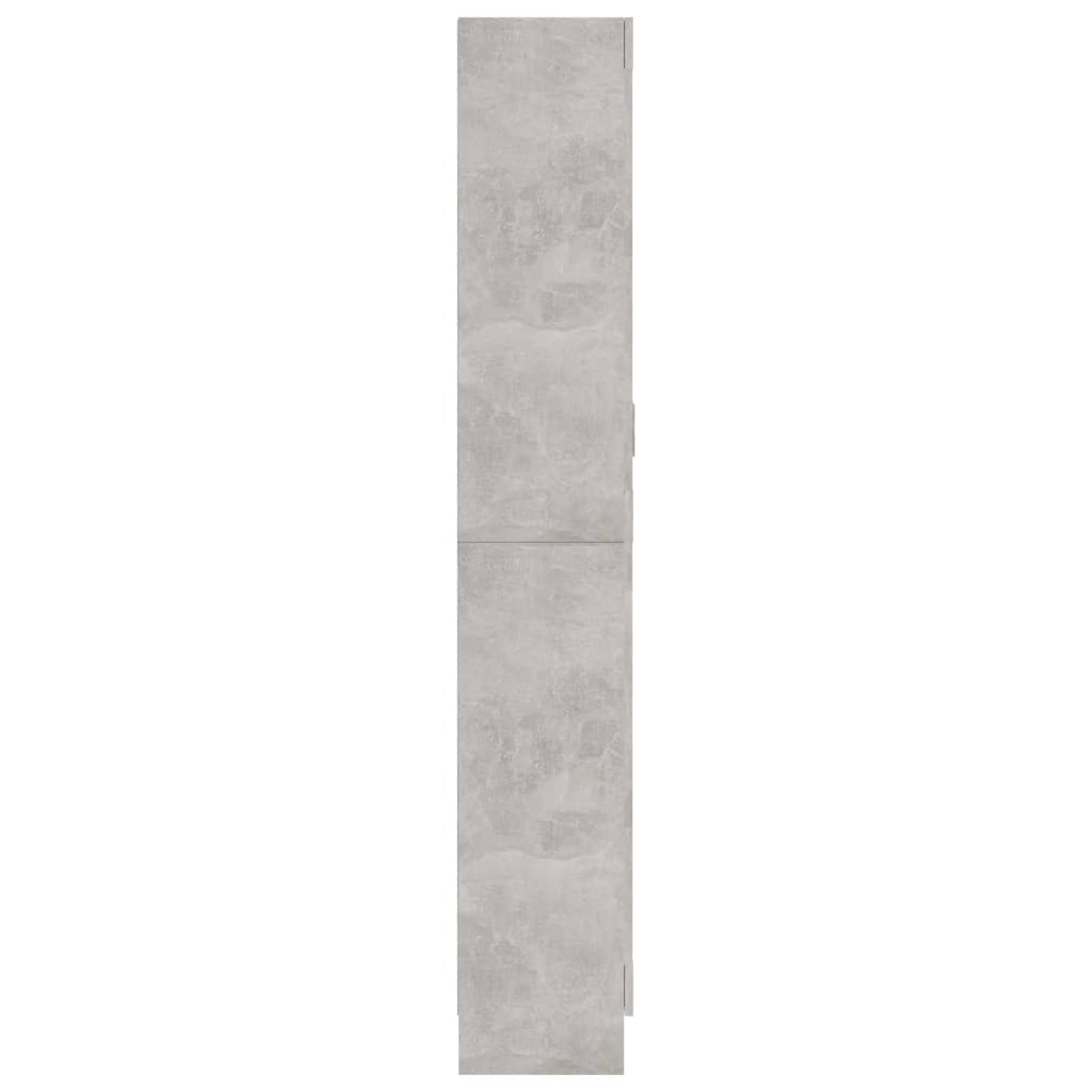 IKAYAA Armario Vitrina con 4 Compartimentos Vitrina de Cristal Vitrinas de salón Vitrinas de Exposición de Madera Contrachapada Aparador Comedor, Aparador Cocina Gris hormigón 82,5 x 30,5 x 185,5 cm