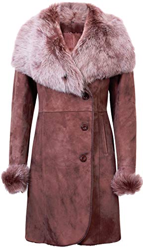 Infnity Leather Ladies Warm Smoke Brissa Merino Shearling Sheepskin Coat with Toscana Collar XL...