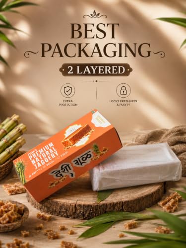 Image of Avika Global Trades Premium Natural Sugarcane Jaggery Block | Authentic Desi Gud | 0g Added Sugar | Healthy Sugar Substitute for Tea & Sweets (Pack of 1 (900g)