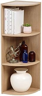 Iris Ohyama, Cabinet with shelving/Wooden Cabinet with shelves/3-Tier Corner Shelf, Easy assembly, Modular, Design, Office, Living Room,Bedroom - Basic Storage Shelf - CX-3C - White Oak