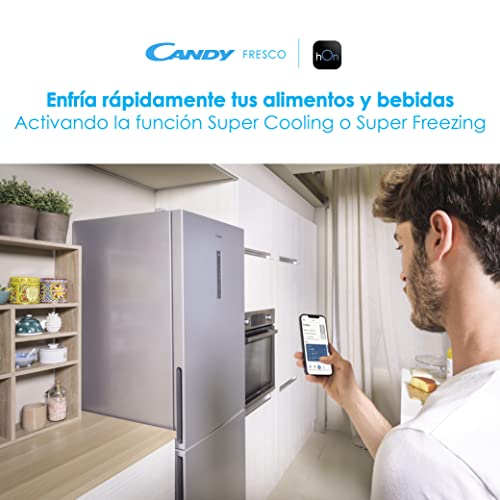 Réfrigérateur congélateur Candy Fresco CCE7T618ES congélateur bas WiFi 59.5x65.8x185 cm lxpxh 341 litres classe E - vue 7