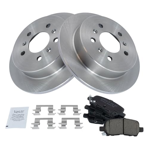 Image of TRQ Rear Brake Pad and Rotor Set Ceramic Compatible with 2008-2009 Buick LaCrosse
