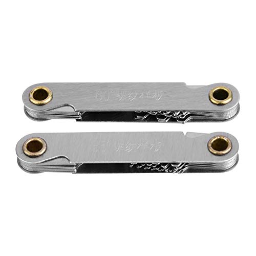 2pcs Imperial55° Metric60° Stainless Steel Screw Measuring Thread Pitch Gauges Screw Pinch Gauge Steel