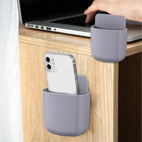 1Pcs Wall-Mounted Storage Box Space-Saving Wall Organizer for Phone Remote Small Items Creative Hanging Storage Easy Install No Electricity Needed(Grey)