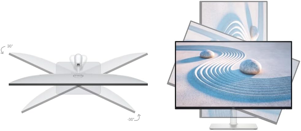 Dell 27" QHD Monitor - 100Hz Refresh Rate 1500:1 Contrast Ratio, TÜV Rheinland Eye Comfort 4 Star, VESA, Integrated 2x5W Speaker, Pivot/Swivel/Tilt/Height - 2 x HDMI/DisplayPort, Ash White