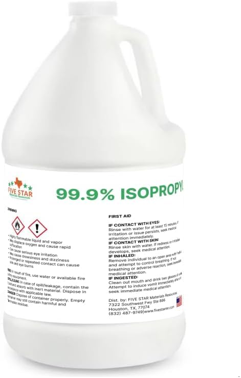 99.9% Pure Isopropyl Alcohol, 99 Percent IPA 1 Gallon, USP Grade, Made in The USA