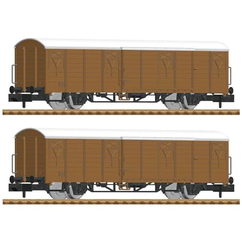 Preisvergleich Produktbild Fleischmann 826213 N 2er-Set Gedeckte Güterwagen der DB-AG