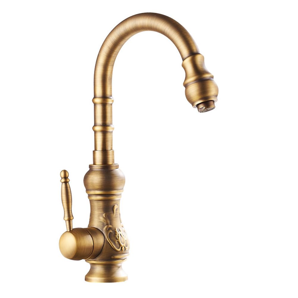 Robinet de cuisine en laiton antique, mitigeur d'évier au charme rétro chic