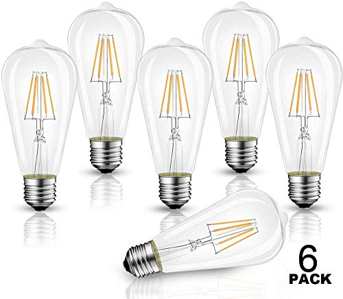 ST21 LED Edison Bulb 4.5W(40 Watt Equivalent), WJDH Dimmable 3000K Soft White LED