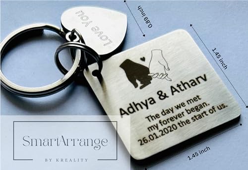 Image of Personalized Engraved Photo Keychain - Custom Stainless Steel Keyring | Unique Gift for Birthday, Anniversary, Wedding, Valentine's Day | For Dad, Mom, Couple, Him, Her