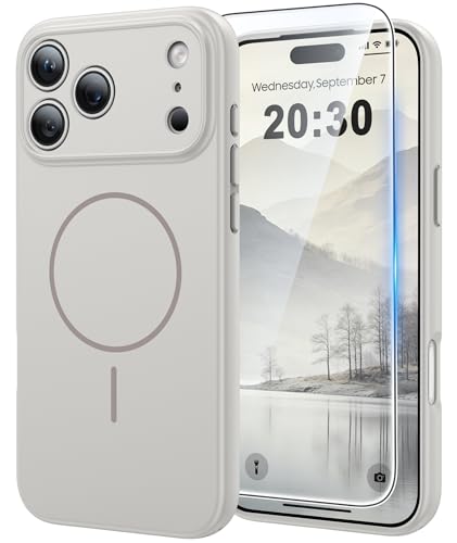 FNTCASE for iPhone 18 Pro/17 Pro Case White: Matte Compatible with MagSafe