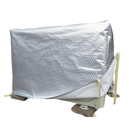 Funda para aire acondicionado exterior, impermeable, tela polar de algodón grueso, protección de película de aluminio, resistente a los rayos UV, se adapta a 92 x 34 x 69 cm