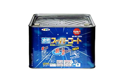 アサヒペン ペンキ 水性スーパーコート 水性多用途 ブルーグレー 5L