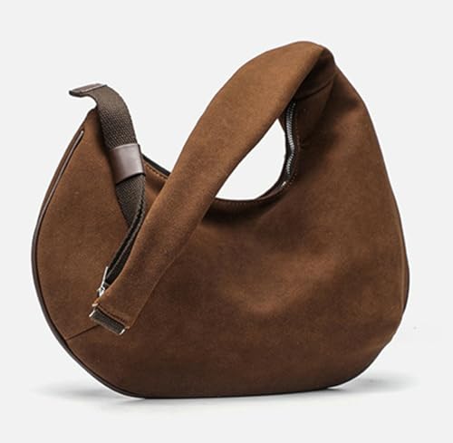 Slouchy Suede Hobo Bag for Women Trendy Underarm Shoulder Hobo Bags Cute Crescent Crossbody Purse Satchel Tote Handbag 20254