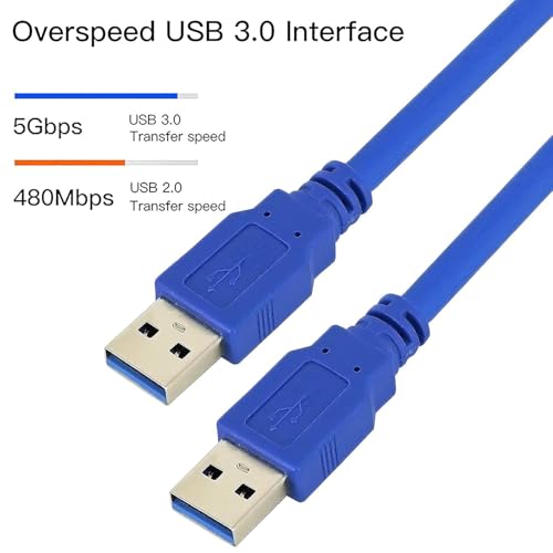 Image of LOTA USB to USB 3.0 Cable (Blue), 1 Meter High-Speed Data Transfer Cord for PC, Laptop, Printer, and External Devices, Durable Design, Plug & Play, Fast 5Gbps Transfer Speed