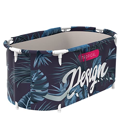 DOOSARG Portable Bathtub Adult, Foldable Bathtub for Adults, Oval Soaking Collapsible Bathtub for Shower, Thickening with Thermal Foam to Keep Temperature, Ideal for SPA â€‹Hot Bath Ice Bath