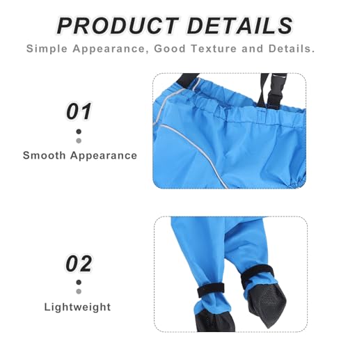 Bottes à bretelles pour chien bleu protège-pattes ajustables antidérapantes extérieur