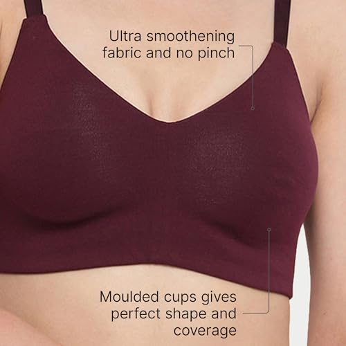 Image of Enamor Women's Everyday Cotton T-Shirt Bra - Non-Padded, Non-Wired, Full-Coverage, Pinch-Free, Ultra-Smoothing Design