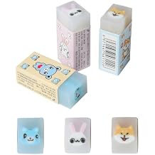 HILAZA 18Pcs Cute Animal Erasers for Kids Bulk, Kawaii Fun Pencil Jelly Erasers for School Classroom Supplies Prize Gifts Party Favors