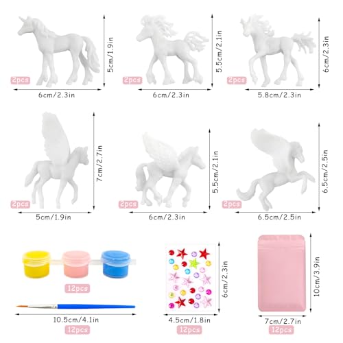 Einhorn Geschenke für Mädchen 12er-Set,Einhorn Malset Bastelset Kinder,Einhorn Mitgebsel Kindergeburtstag,Bastelset Malset,Gastgeschenke Spielzeug für Kinder Mädchen Füllung 3 4 5 6 7 8 Jahren