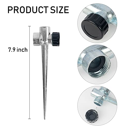 Hourleey 6 Pack 1/2 Inch Zinc Alloy Lawn Sprinkler Spike Base, Water Flow Thru Sprinkler For Yard, Lawn, Garden And Grass Irrigation #TOP1