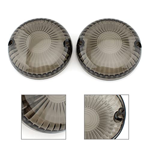 Bacar 2 Pcs Turn Signal Light Lens Cover Smoke Indicator Covers Replacement Bezels for Yamaha V Star 650 1100 Royal Star Vmax Maxim Virago 250 535 700 750 1000 1100 All Years